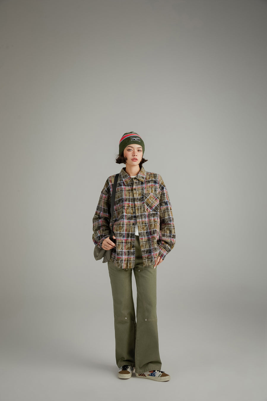 CHUU Vintage Check Long Sleeve Shirt