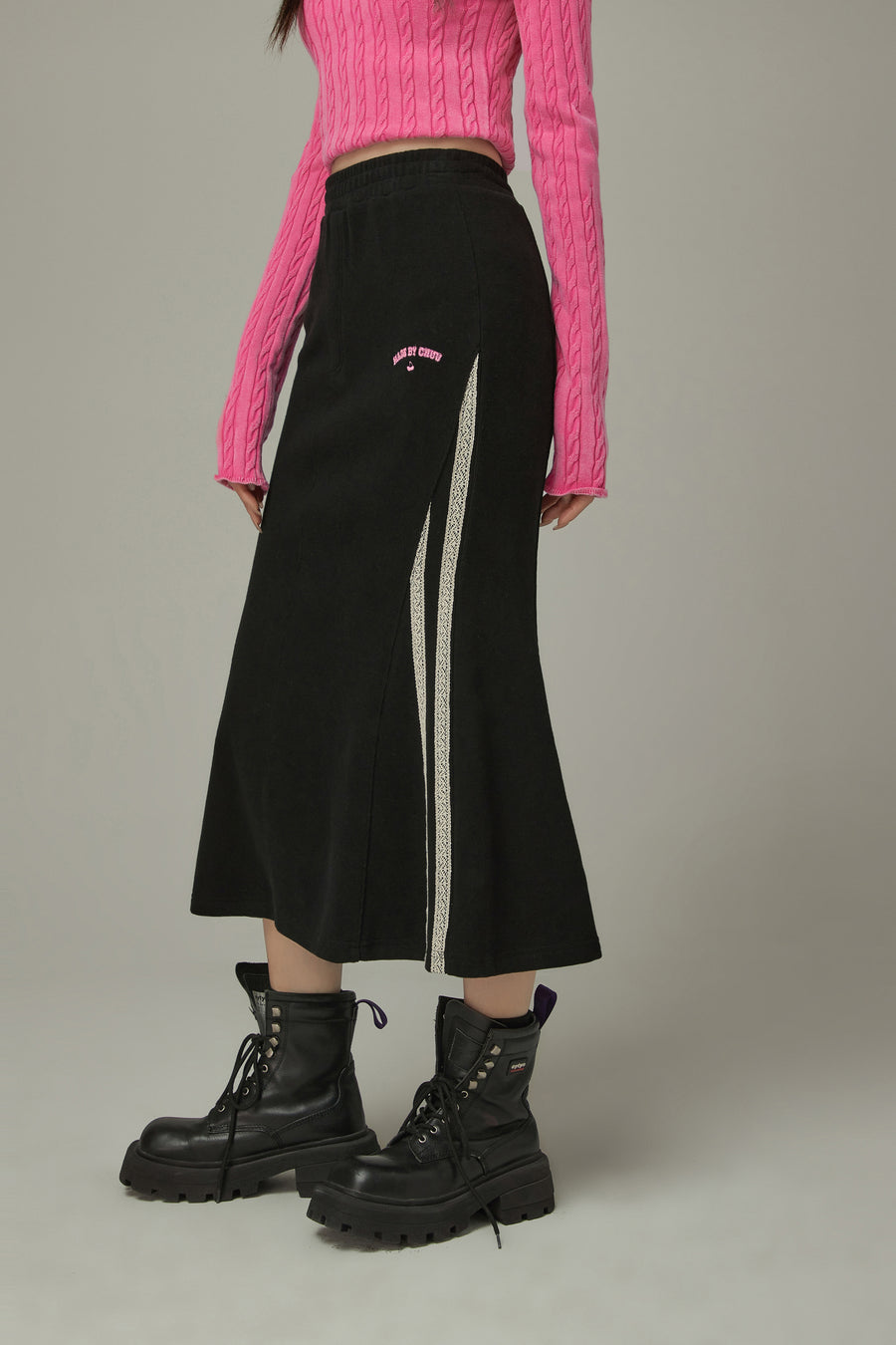 CHUU Logo Embroidery Long Skirt