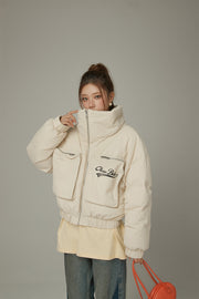 Big Pocket High Neck Sporty Jacket