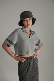 Open Collar Vintage Loose Fit T-Shirt