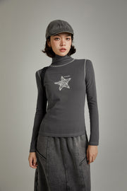 Star High Neck Stitch Top