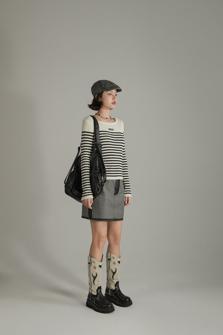 CHUU Simple Stripe Knit Sweater