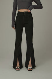 Front Ankle Slit Bootcut Pants