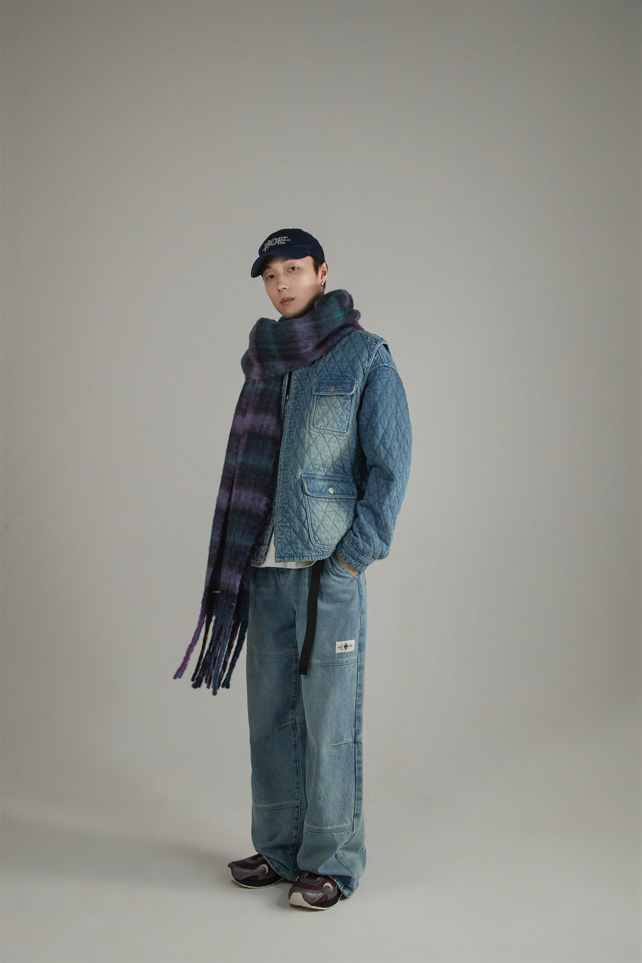 CHUU Fringe Check Muffler