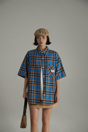 Check Loose-Fitting Short Sleeve Shirt