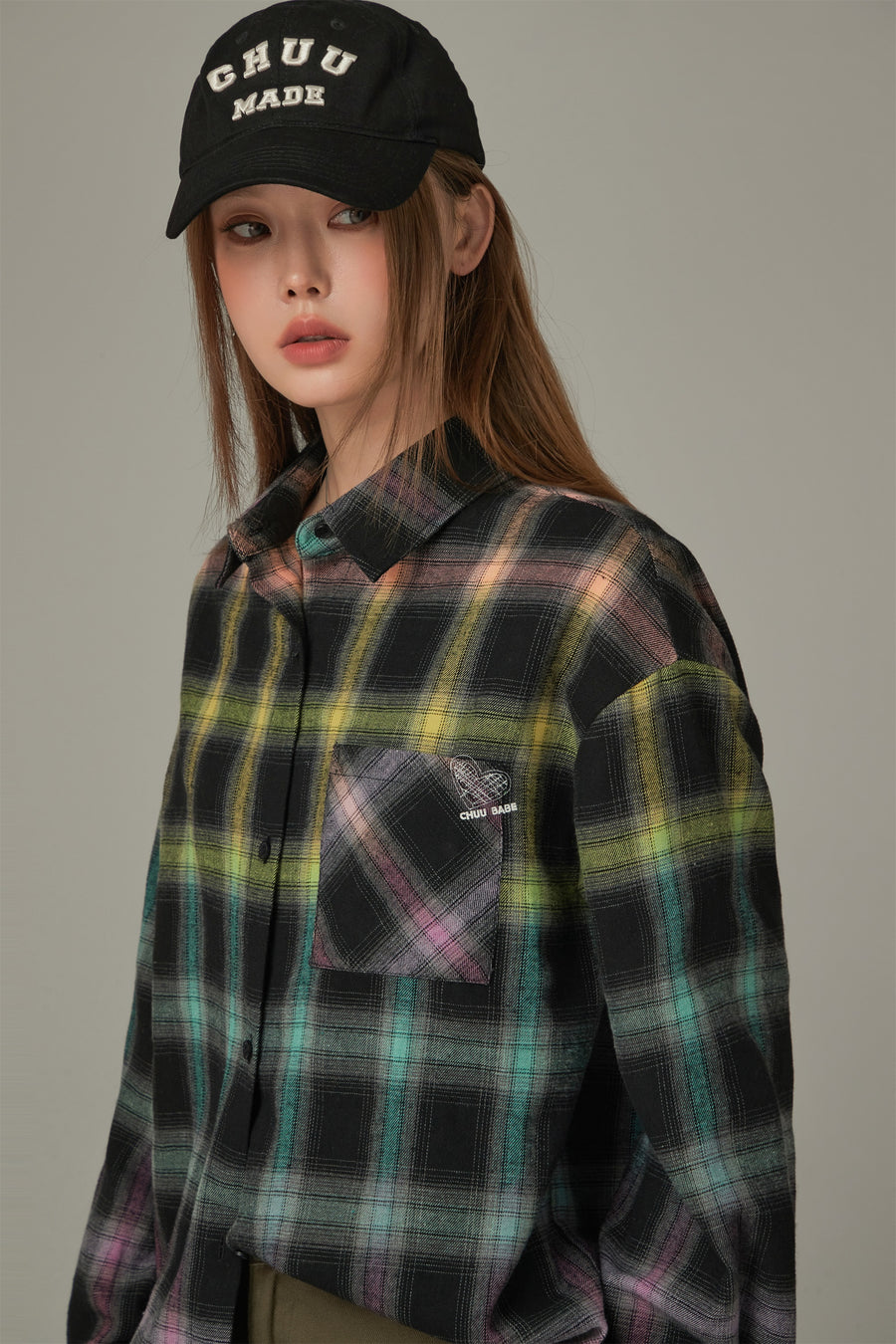 CHUU Rainbow Check Shirt