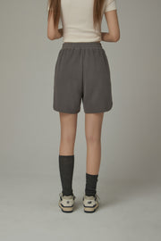 Elastic Waist Drawstring Sporty Shorts