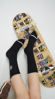 Trendy Embroidered High Socks