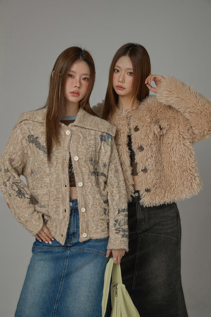 CHUU Big Collar Knit Cardigan