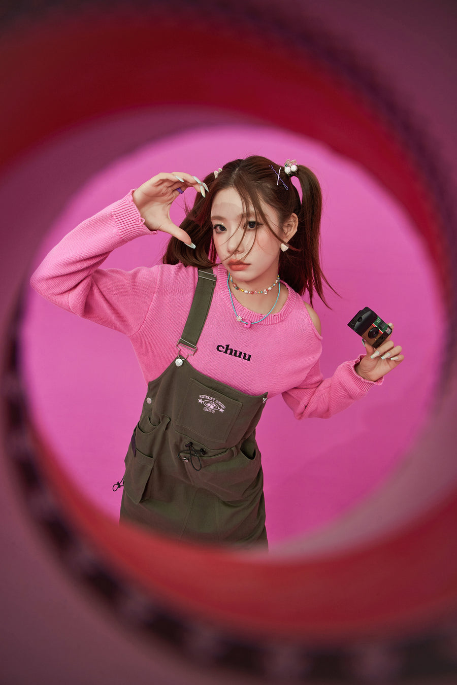 CHUU Pocket Overalls Dress