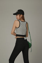 Logo Band Color Scheme Sleeveless Crop Top