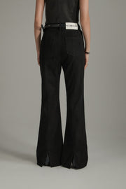 Color Slit Bootcut Pants