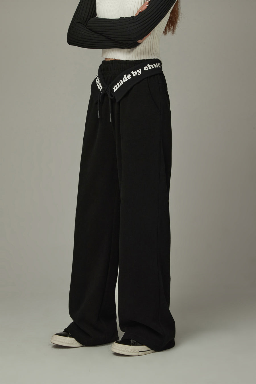 CHUU Logo String Wide Pants