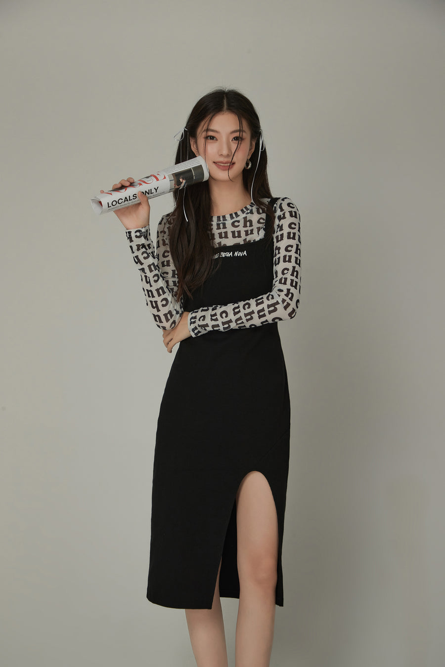 CHUU Slit Sleeveless Long Dress