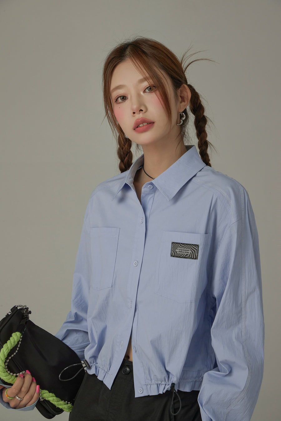 CHUU Drawstring Pocket Classic Shirt