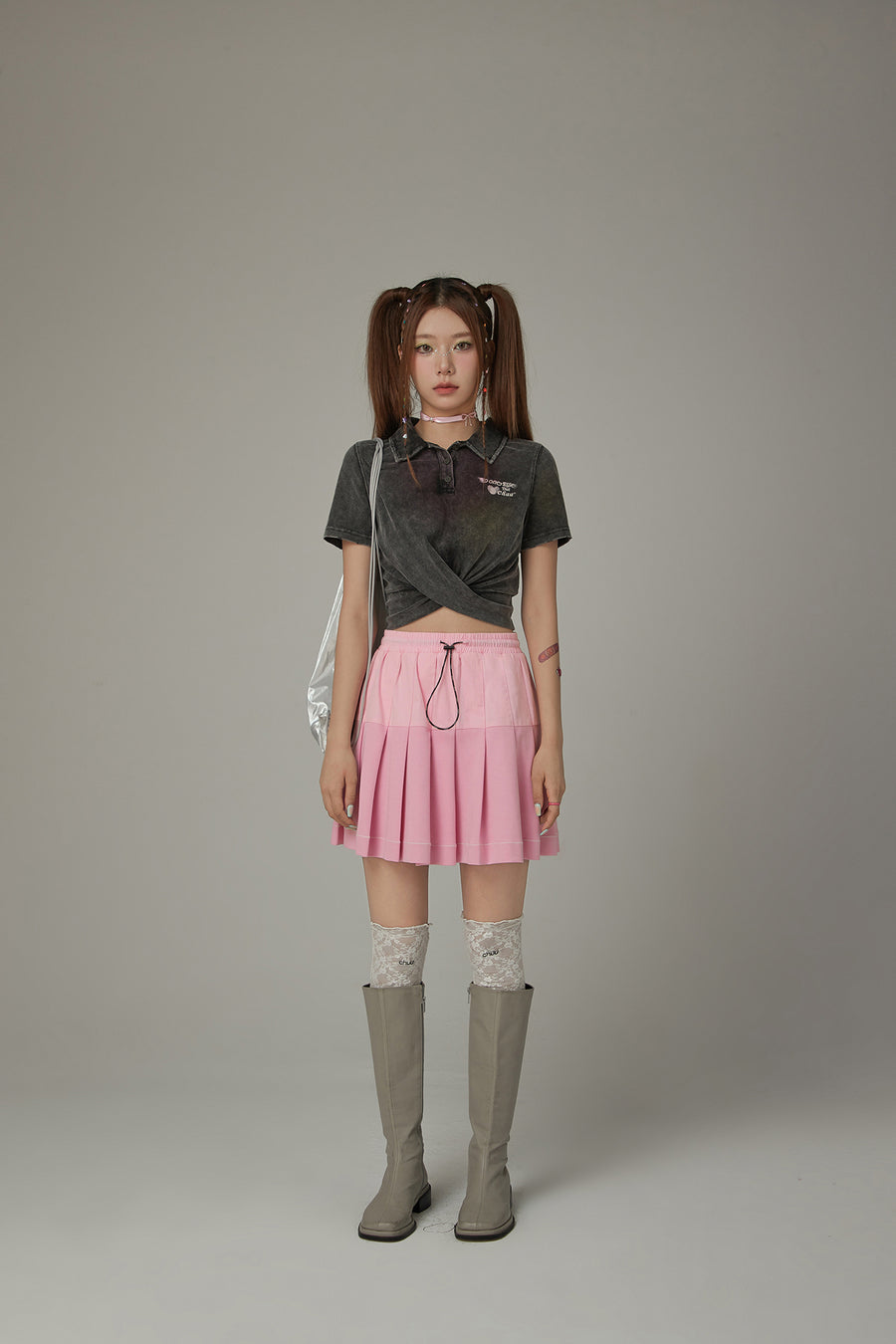 CHUU Stopper Pleated Skirt