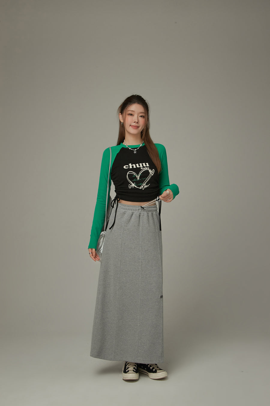 CHUU String Basic Long Skirt