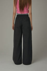 Logo Banding Wide Casual Pants