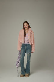 Color Fur Crop Jacket