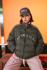 Logo Duck Down High Neck Padded Jacket