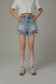 Chuu Lettering Color Band High Socks