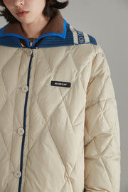 Argyle Color Lined Quilting Padded Jacket