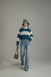 Sailor Color Scheme Knit Sweater