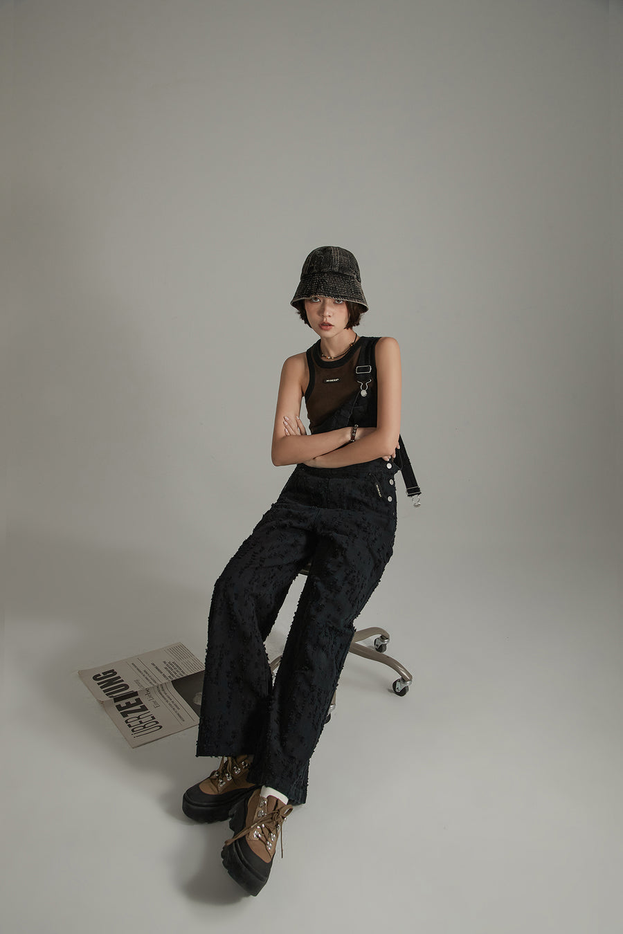 CHUU Basic Denim Overall Pants