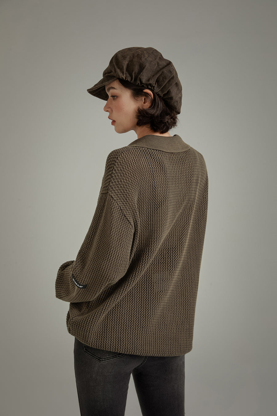 CHUU Polo Neck Loose Knit Sweater