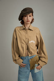 Embroidered Pocket Long Sleeve Shirt