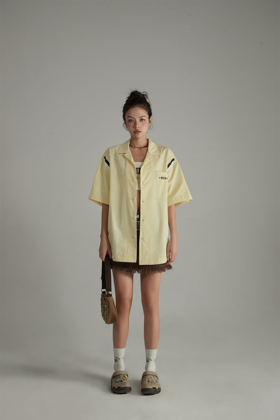 CHUU Noe Pocket Cotton Loose-Fitting Shirt