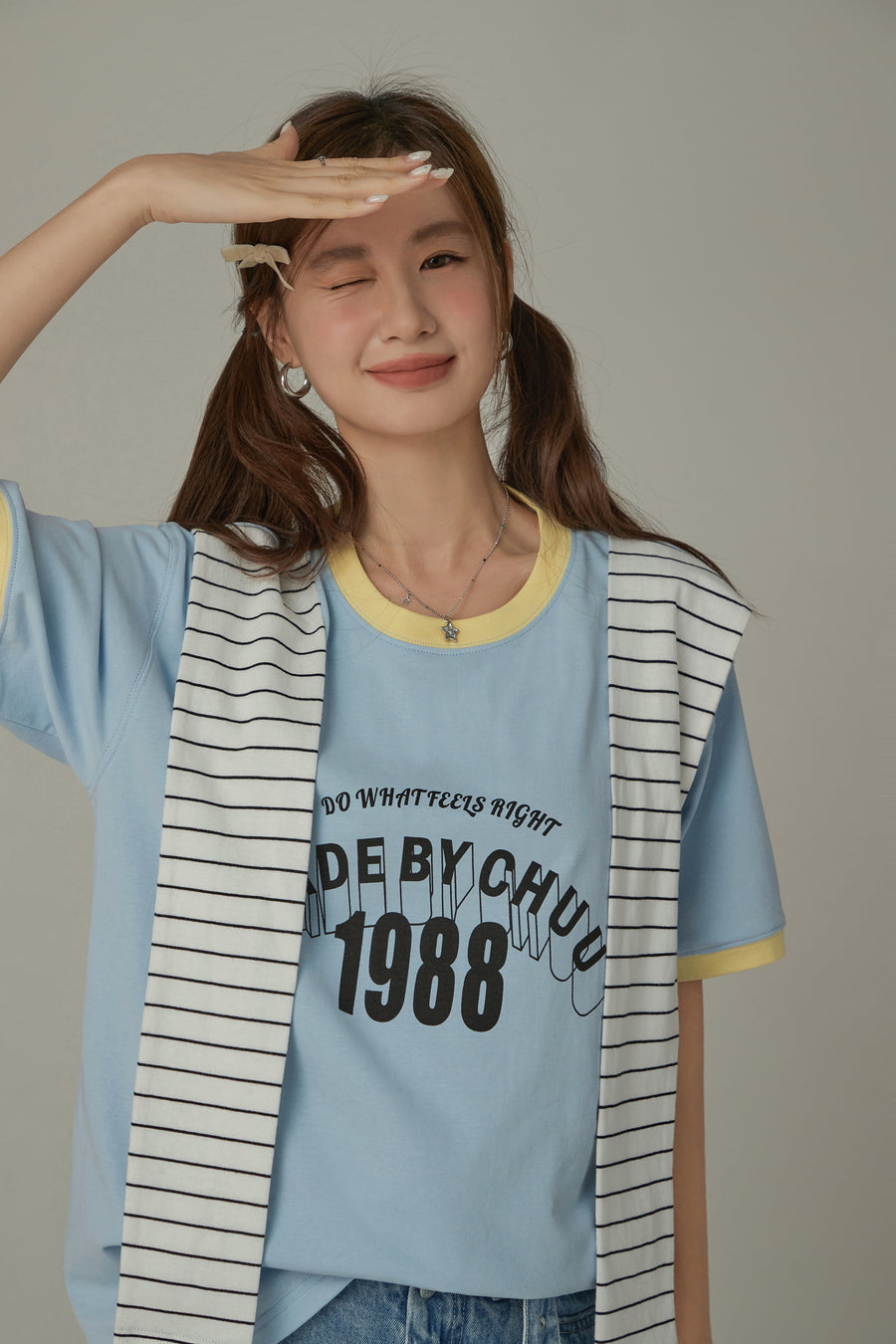 CHUU Color Lined Sporty Loose Fit T-Shirt