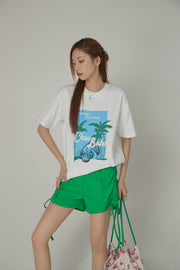 Endless Summer Printed Palm Trees Loose Fit T-Shirt