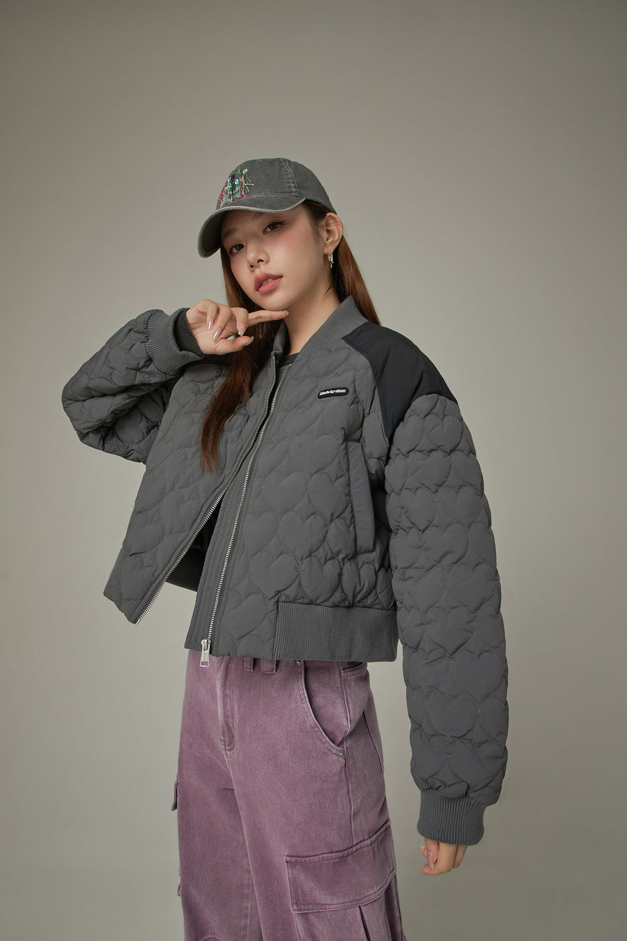 CHUU Heart Quilted Padded Jacket