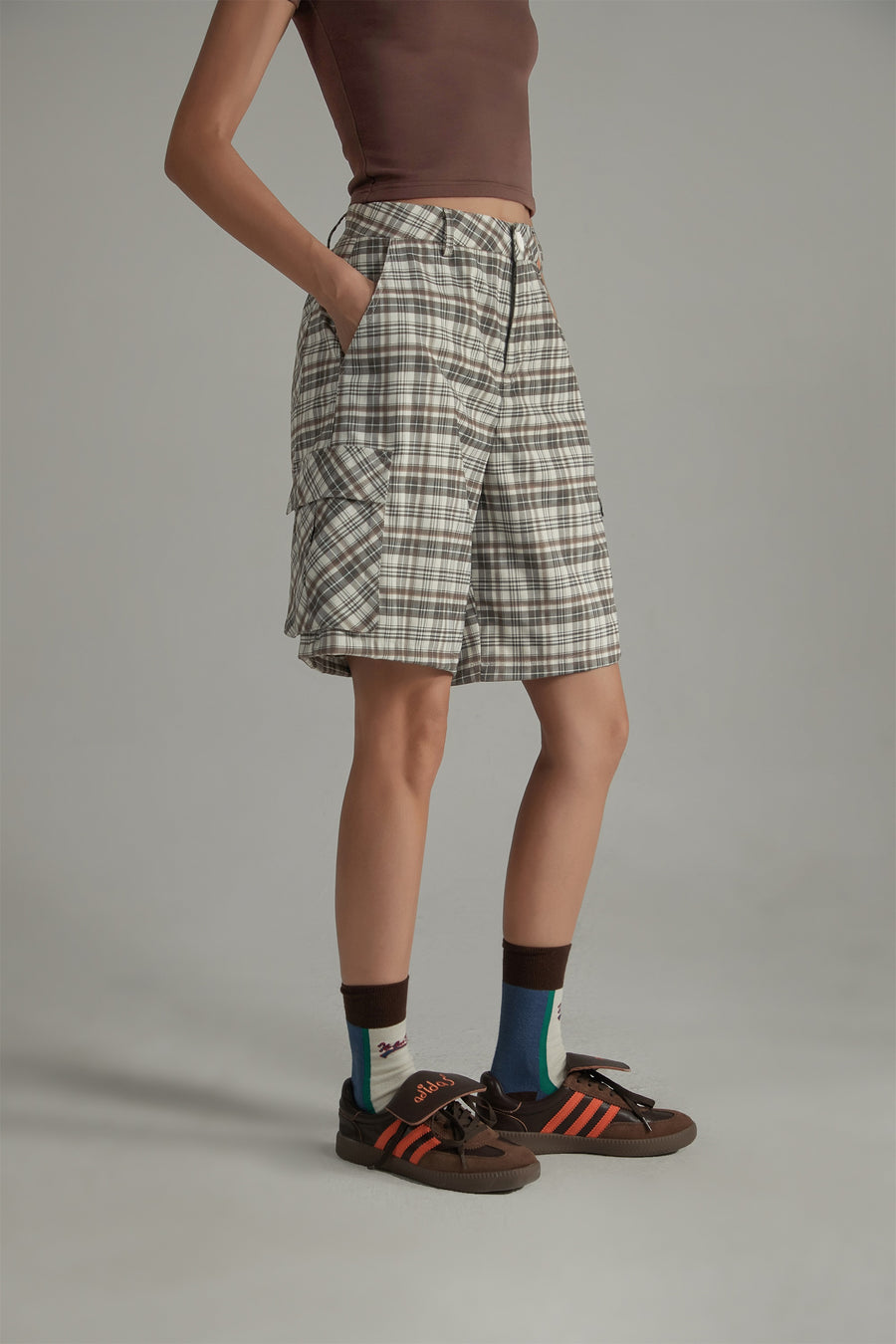 CHUU Retro Checked Color Loosefit Daily Shorts