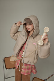 Colored Hooded Simple Padded Jacket