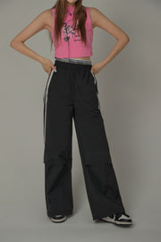 Logo Banding Wide Casual Pants