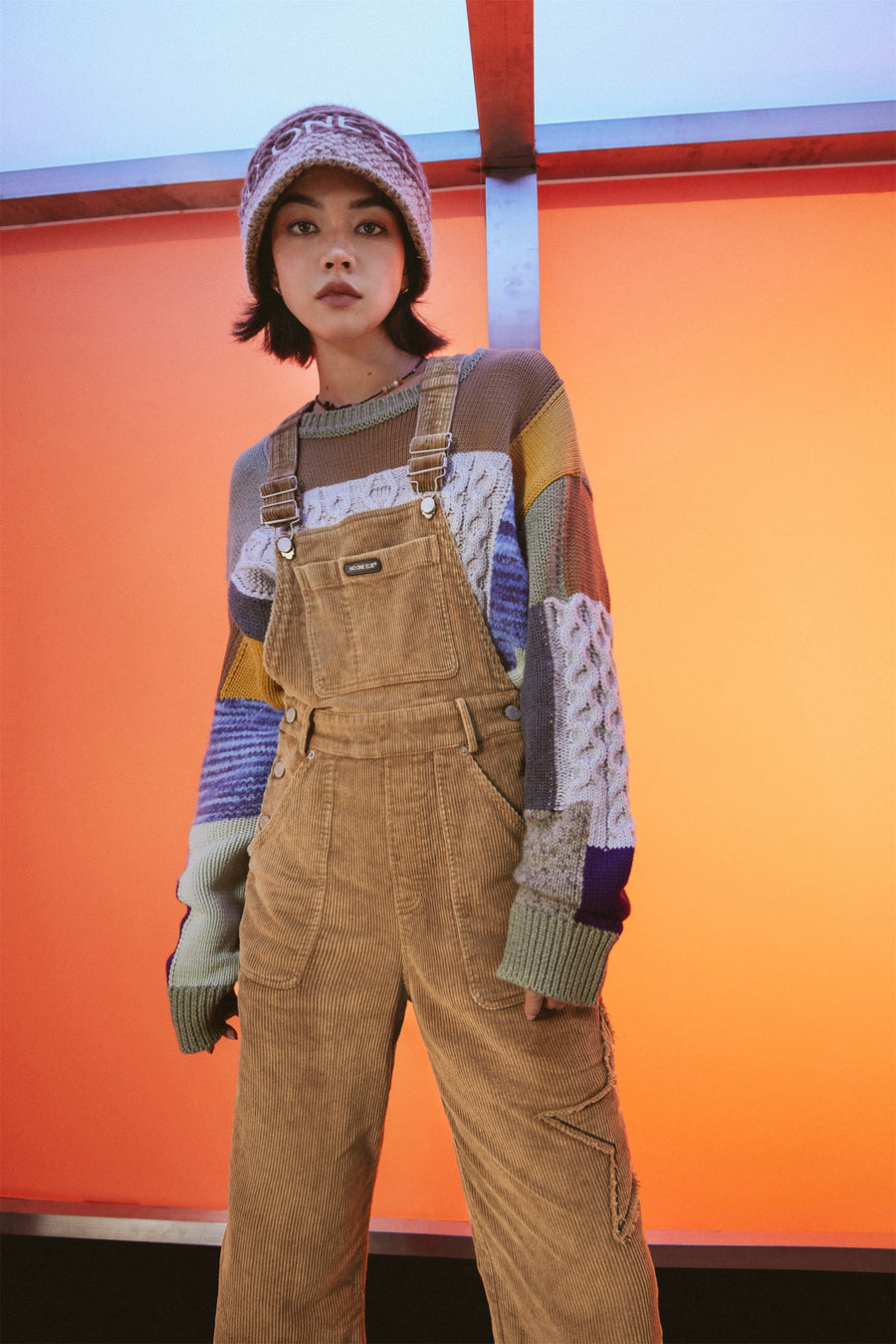 CHUU Stitched Star Overalls