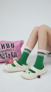 Cute Hearts Multi Color High Socks