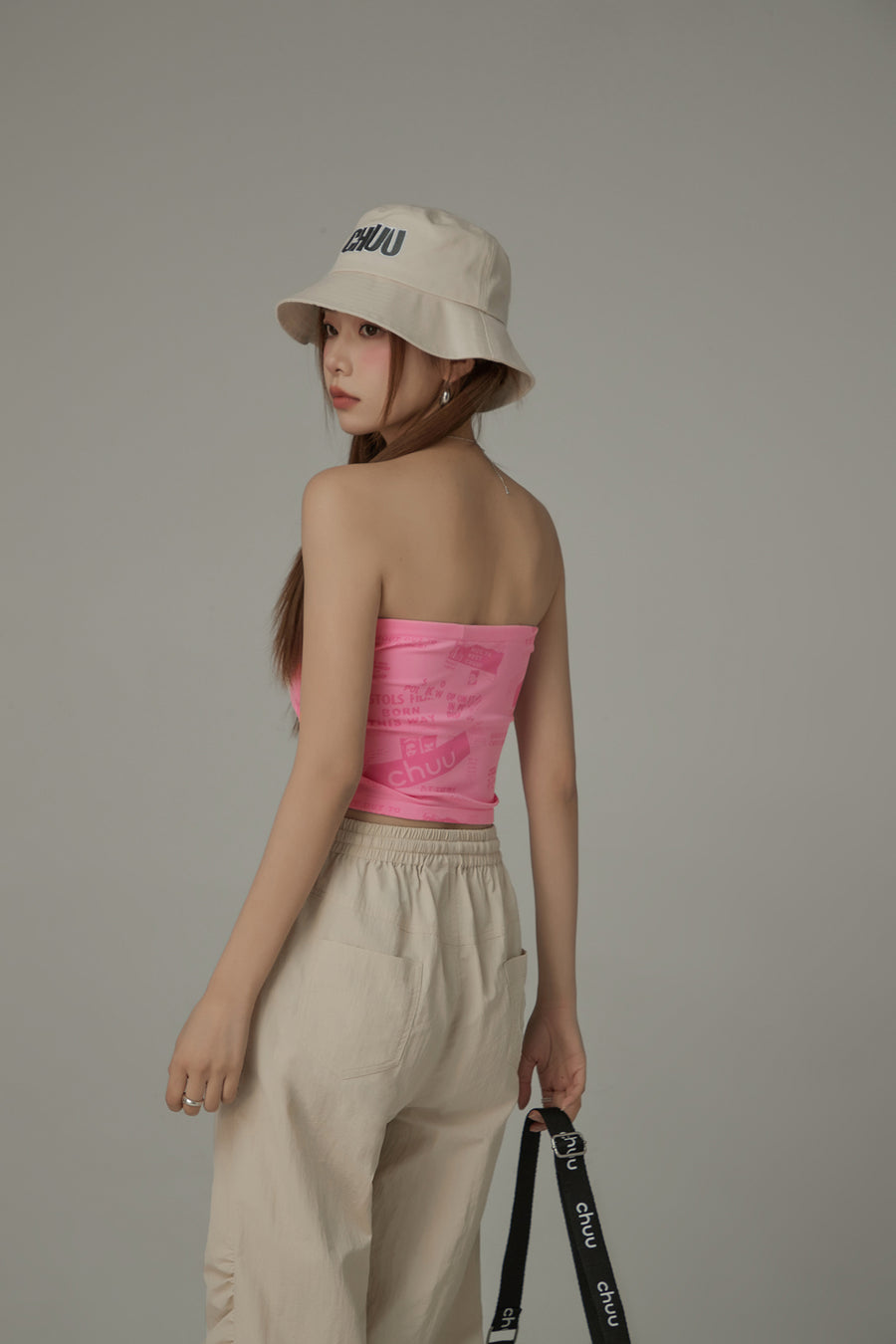 CHUU Chuu Lettering Cotton Bucket Hat