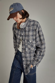 Back Design Loose Fit Check Shirt