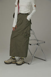 Cargo Pockets Maxi Skirt