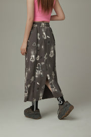 Graffiti Heart Long Skirt