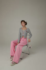 Logo Long Wide Baggy Color Pants