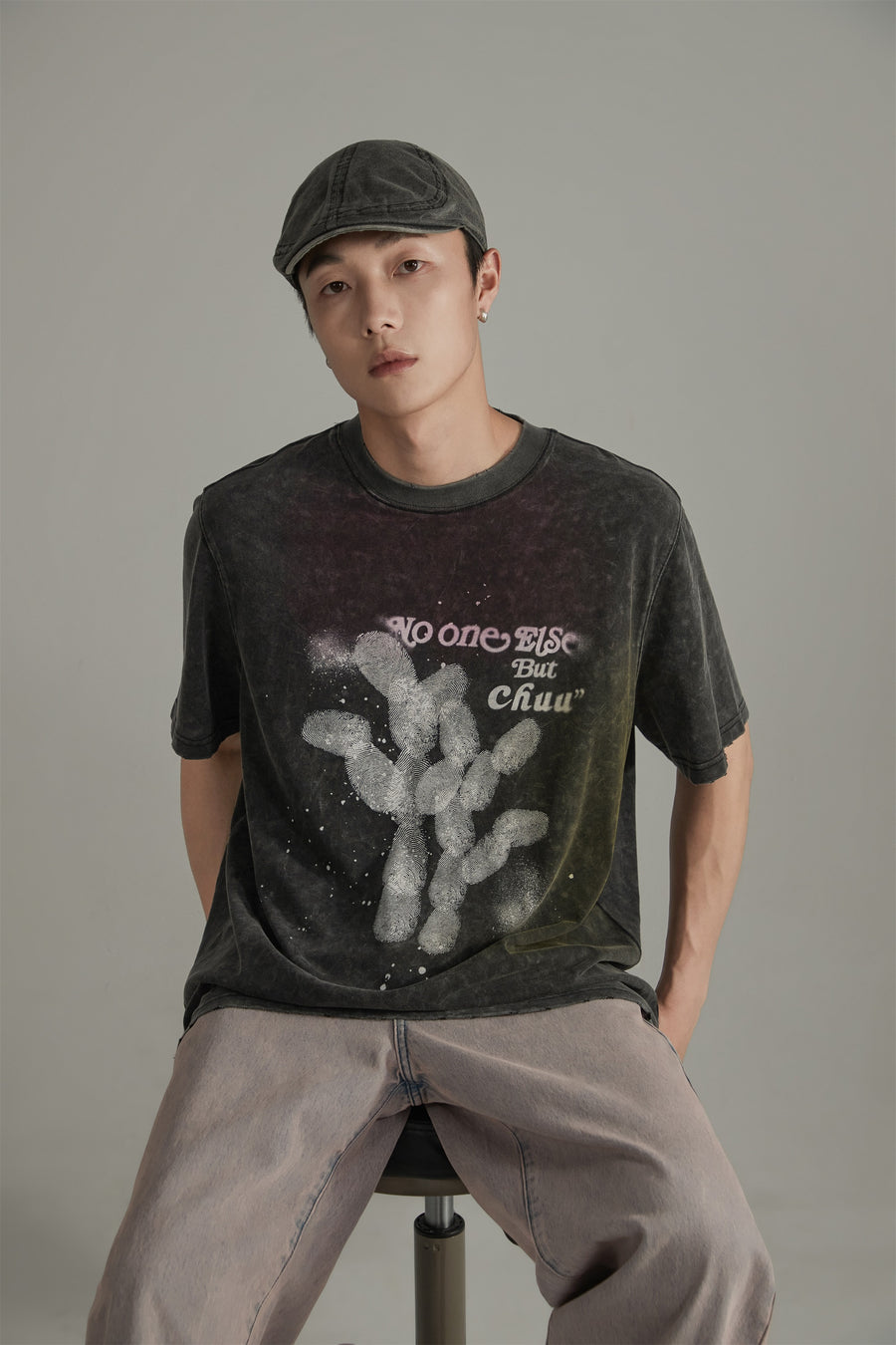 CHUU Vintage Lettering Loose Fit T-Shirt