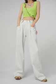 Summer Adjustable High Waist Wide Leg Pants