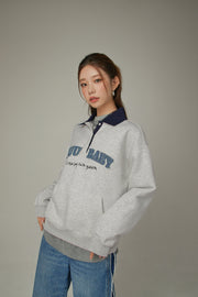 Polo Neck Boxy Sweatshirt