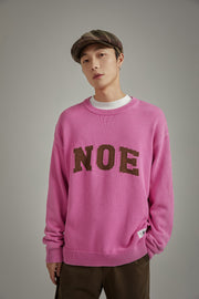 Lettering Loose Knit Sweater