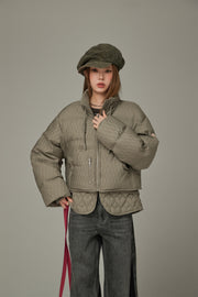 Pattern Oversized Layered Padded Jacket