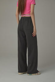 Side Slit String Casual Wide Pants